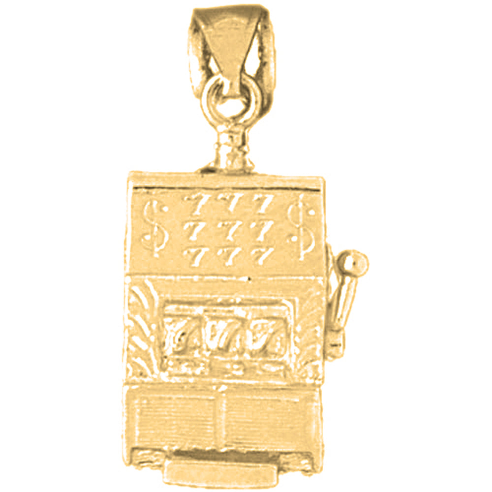 10K, 14K or 18K Gold Slot Machine Pendant