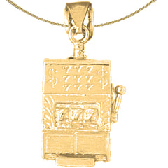 10K, 14K or 18K Gold Slot Machine Pendant