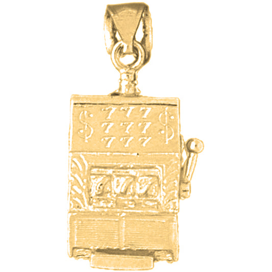 10K, 14K or 18K Gold Slot Machine Pendant