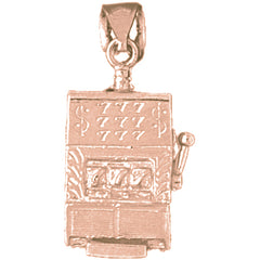 10K, 14K or 18K Gold Slot Machine Pendant