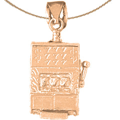 10K, 14K or 18K Gold Slot Machine Pendant