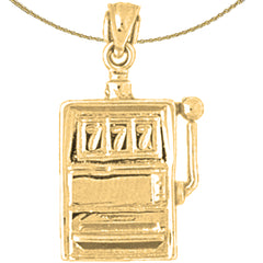 Colgante de máquina tragamonedas de oro de 10K, 14K o 18K