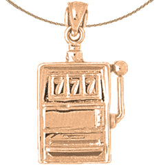 Colgante de máquina tragamonedas de oro de 10K, 14K o 18K