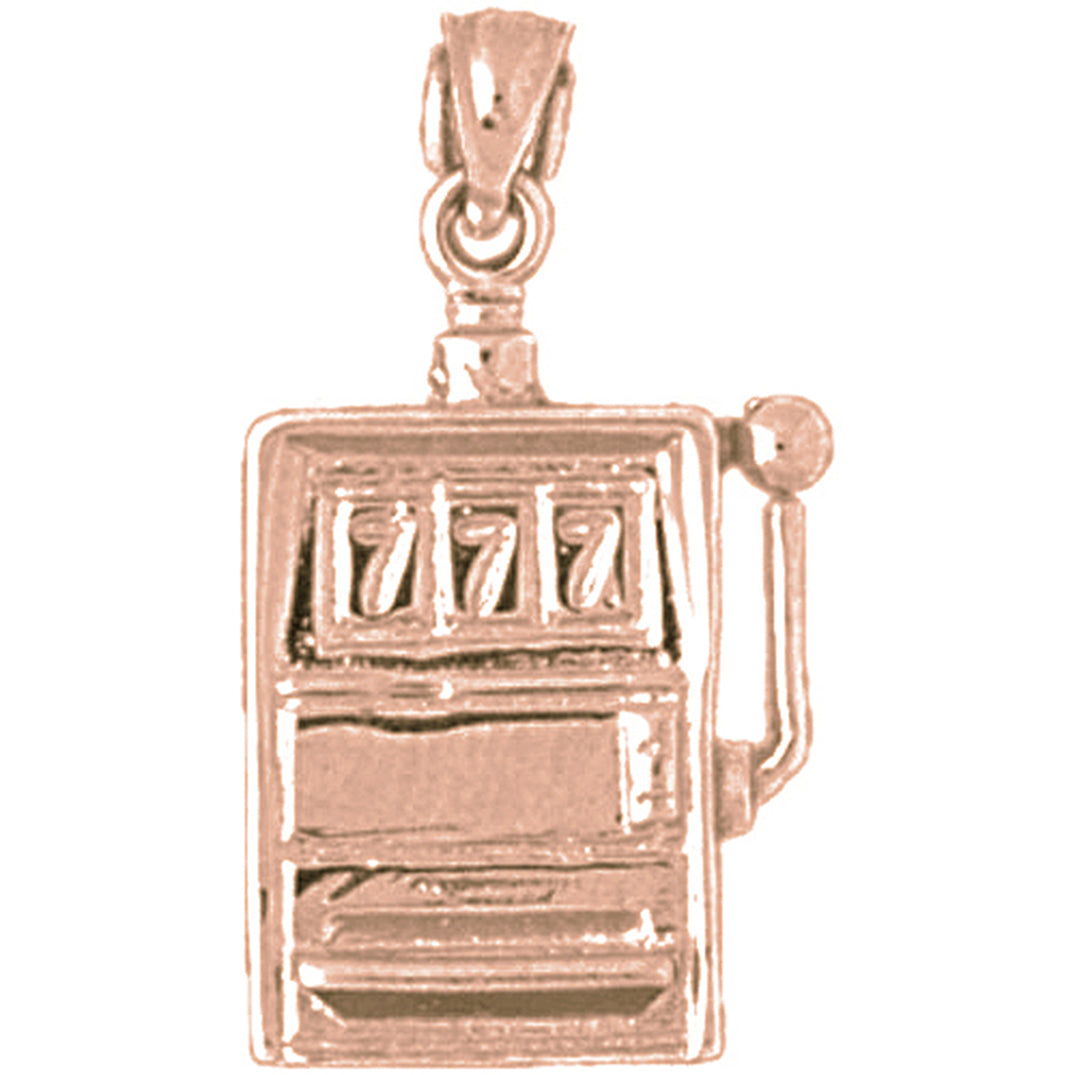 10K, 14K or 18K Gold Slot Machine Pendant