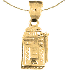 10K, 14K or 18K Gold Slot Machine Pendant