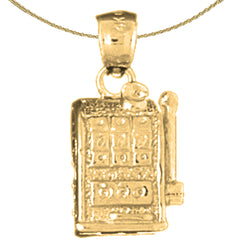 10K, 14K or 18K Gold Slot Machine Pendant