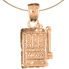 10K, 14K or 18K Gold Slot Machine Pendant