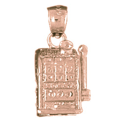 10K, 14K or 18K Gold Slot Machine Pendant