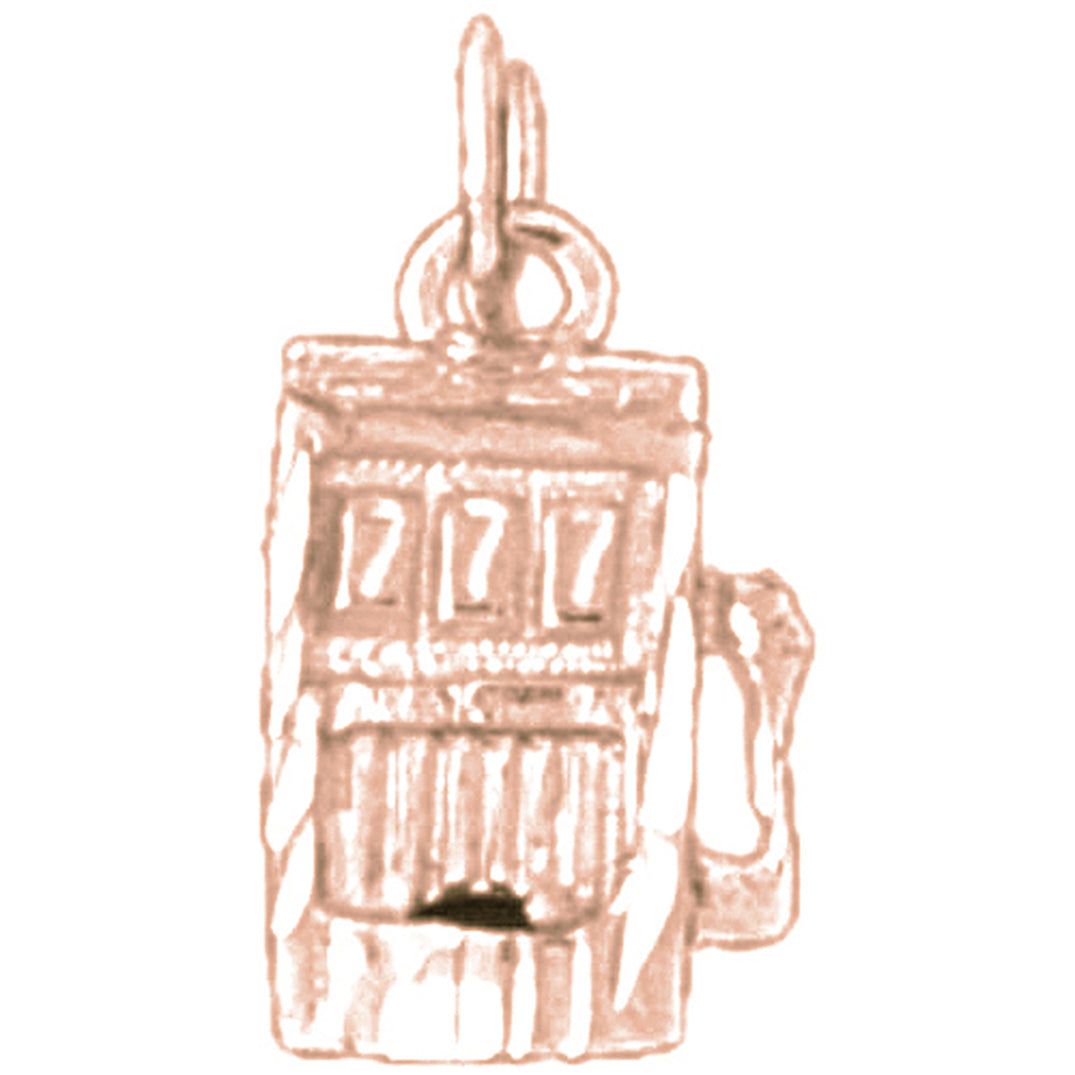 14K or 18K Gold Slot Machine Pendant