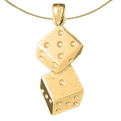 10K, 14K or 18K Gold Dice Pendant