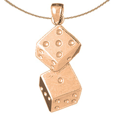 10K, 14K or 18K Gold Dice Pendant