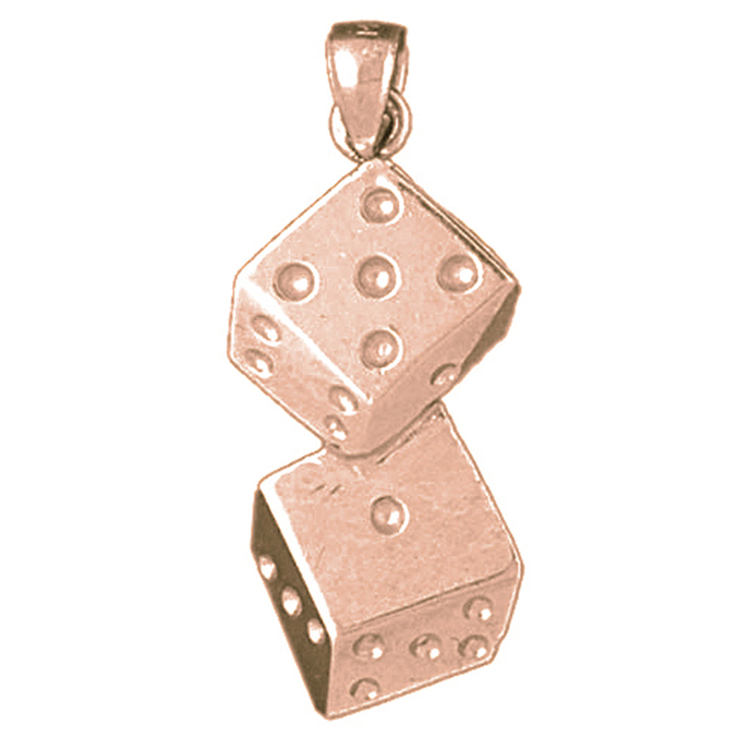 10K, 14K or 18K Gold Dice Pendant