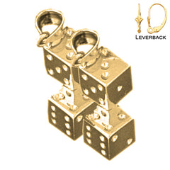 14K or 18K Gold Dice Earrings