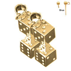 14K or 18K Gold Dice Earrings