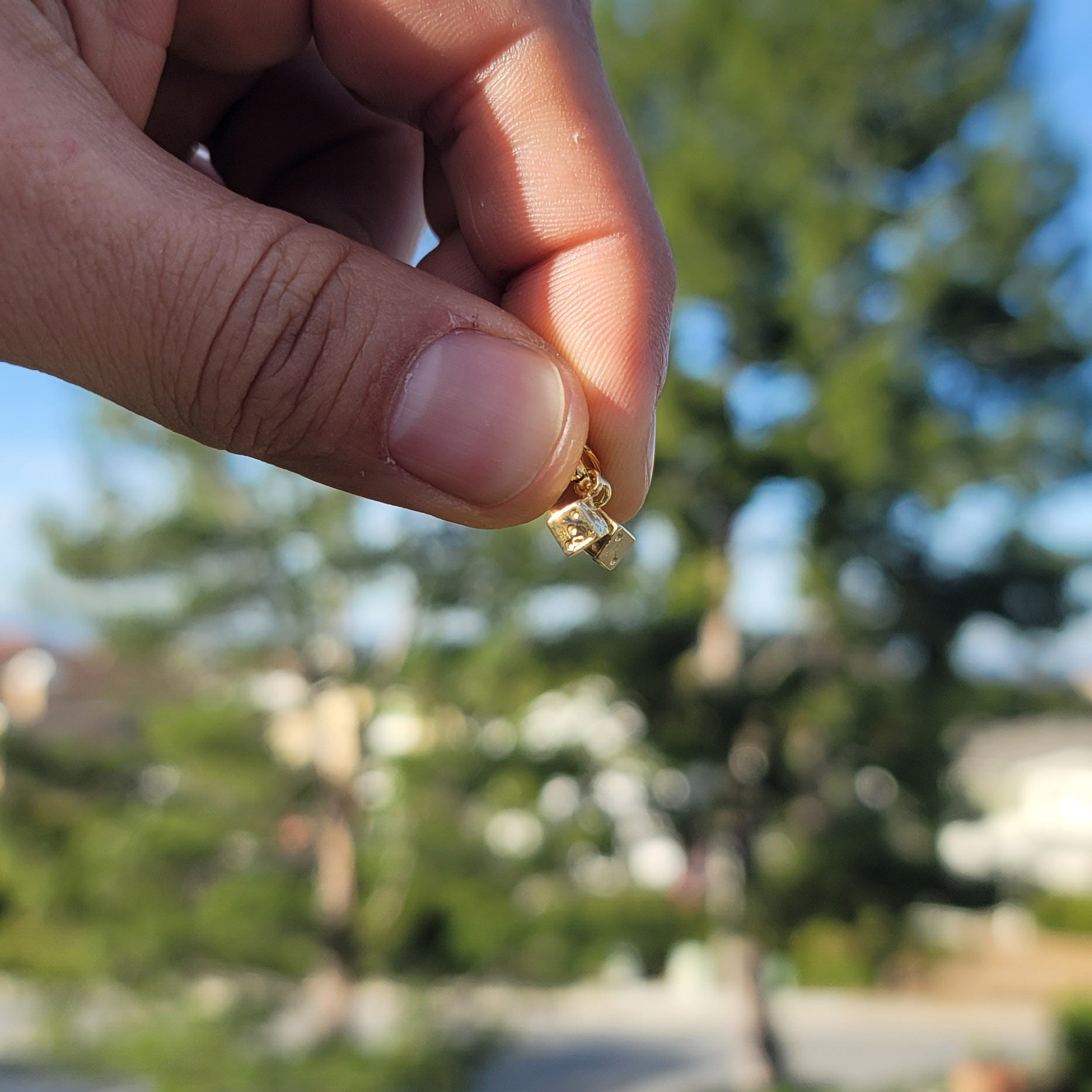 14K or 18K Gold Dice Pendant
