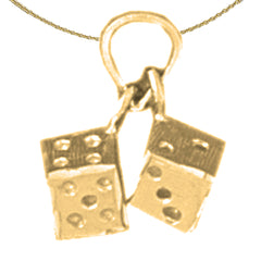 14K or 18K Gold Dice Pendant