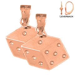 14K or 18K Gold Dice Earrings