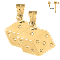 14K or 18K Gold Dice Earrings