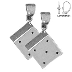 23 mm große Würfelohrringe aus Sterlingsilber (weiß- oder gelbvergoldet)