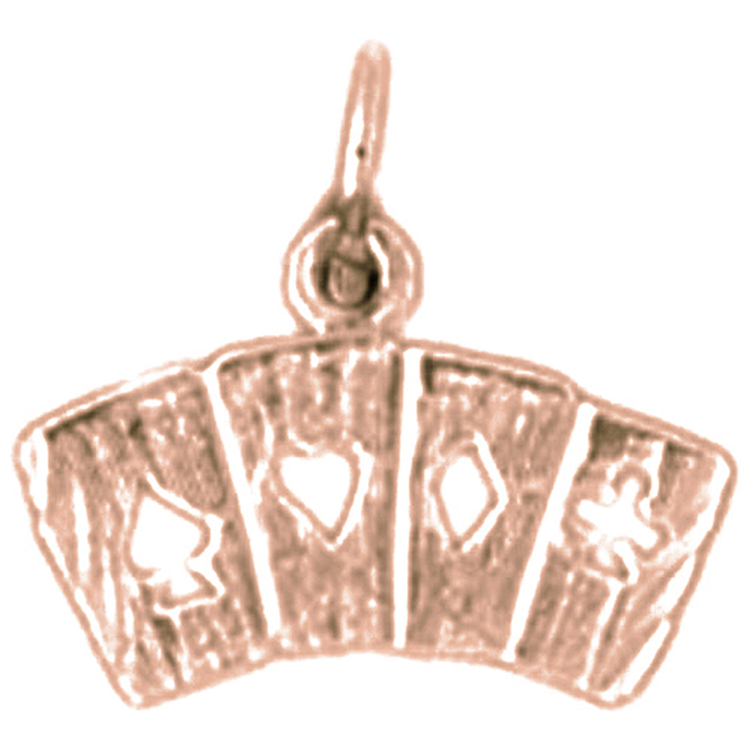 14K or 18K Gold Playing Cards, Flush Pendant