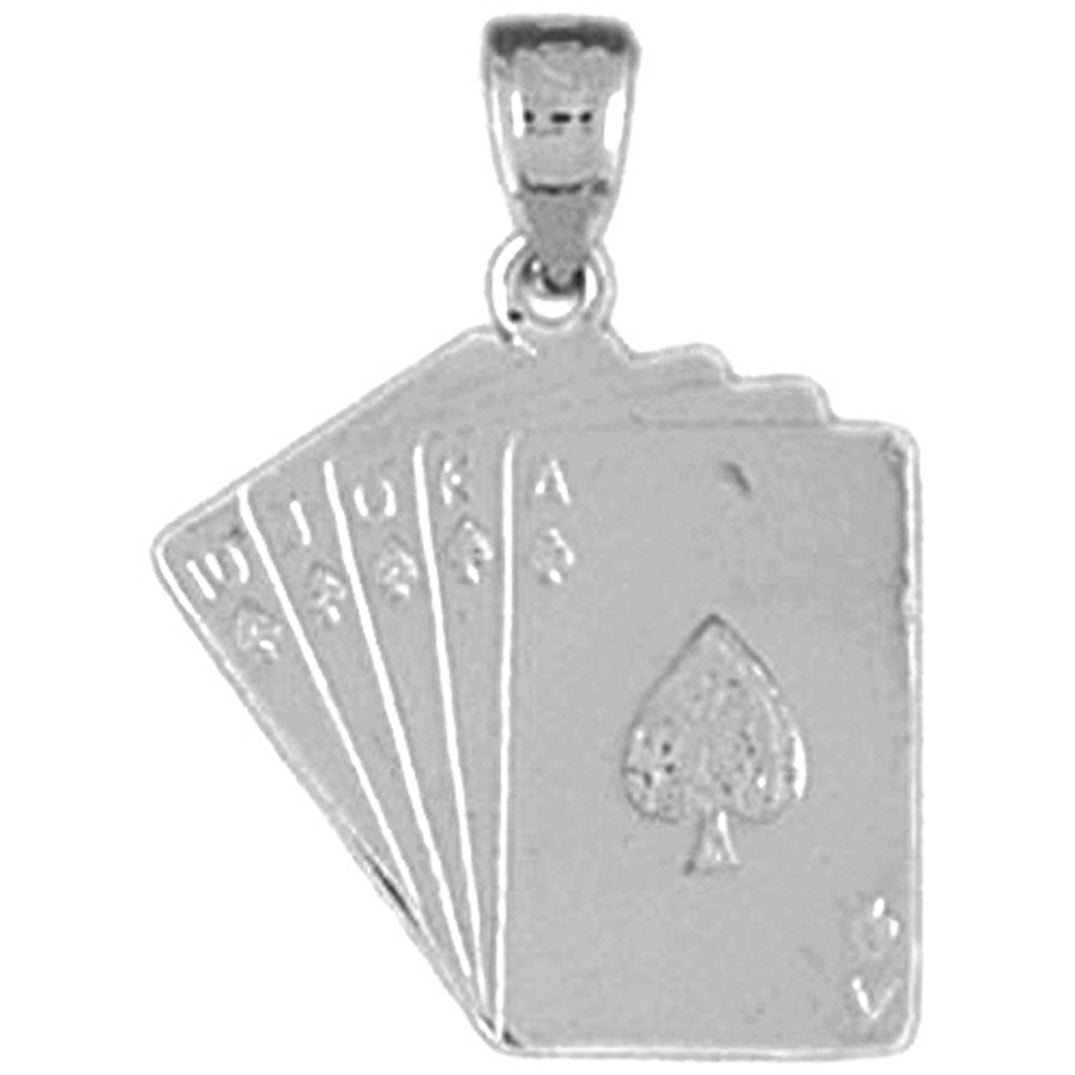 14K or 18K Gold Royal Flush of Spades Pendant
