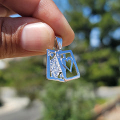 10K, 14K or 18K Gold Queen & Ace of Hearts, Black Jack Pendant