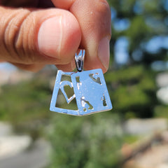 Reina y as de corazones de oro de 10 quilates, 14 quilates o 18 quilates, colgante Black Jack