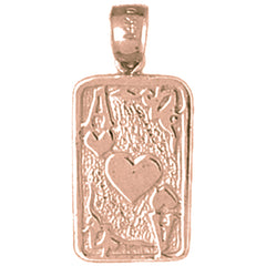 14K or 18K Gold Playing Cards, Ace Of Hearts Pendant