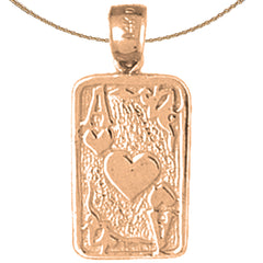 14K or 18K Gold Playing Cards, Ace Of Hearts Pendant