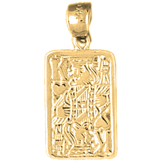 14K or 18K Gold Playing Cards, King Of Hearts Pendant