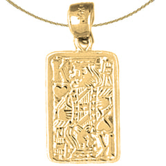 Naipes de oro de 14K o 18K, colgante Rey de Corazones