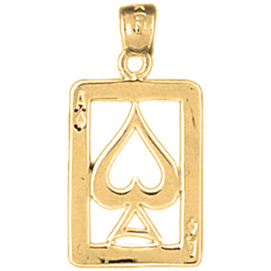 14K or 18K Gold Playing Cards, Ace Of Spades Pendant