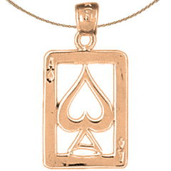 14K or 18K Gold Playing Cards, Ace Of Spades Pendant
