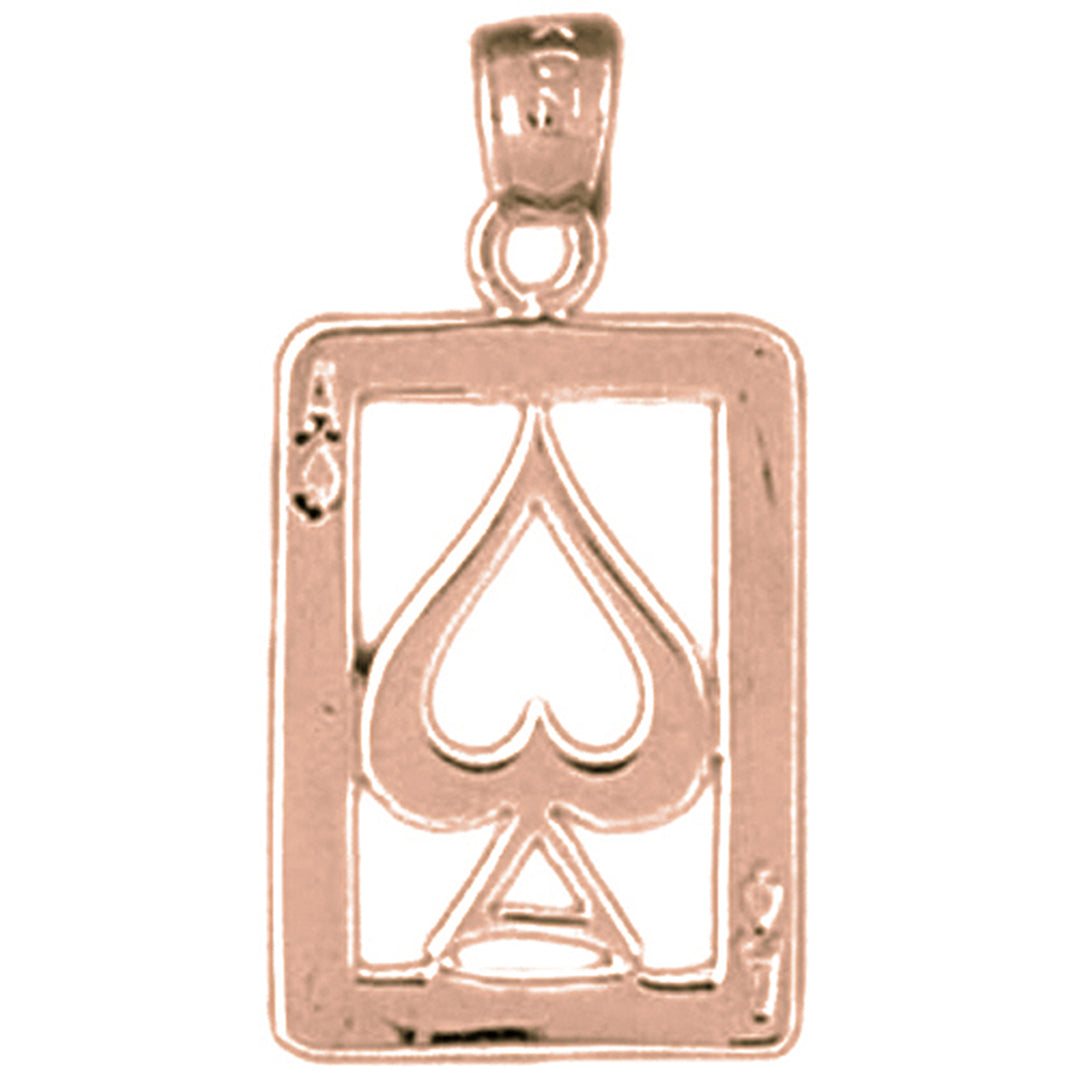 14K or 18K Gold Playing Cards, Ace Of Spades Pendant