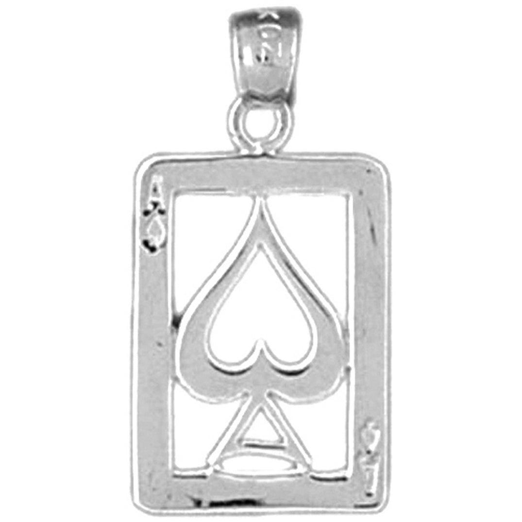 14K or 18K Gold Playing Cards, Ace Of Spades Pendant