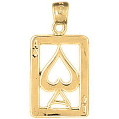 14K or 18K Gold Playing Cards, Ace Of Spades Pendant
