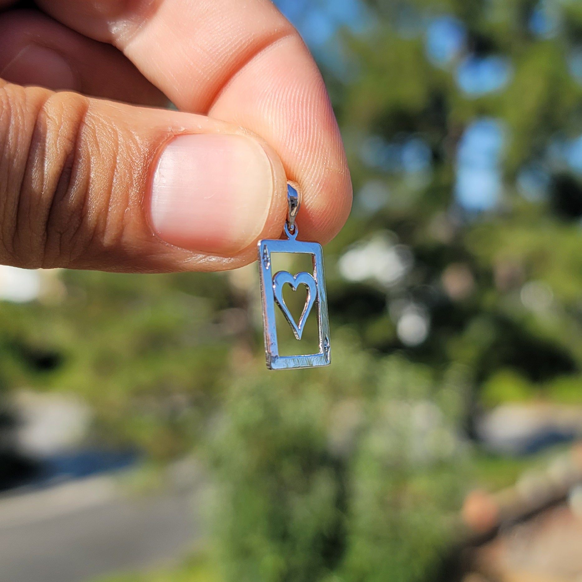 14K or 18K Gold Playing Cards, Ace Of Hearts Pendant