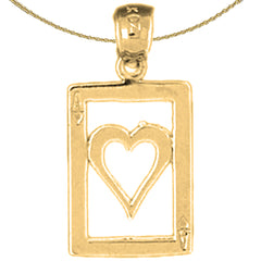14K or 18K Gold Playing Cards, Ace Of Hearts Pendant