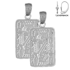 Naipes de plata de ley de 24 mm, pendientes de reina de corazones (chapados en oro blanco o amarillo)