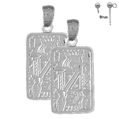 Naipes de oro de 14K o 18K de 24 mm, pendientes de reina de corazones