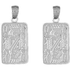 14K or 18K Gold 24mm Playing Cards, Queen Of Hearts Earrings