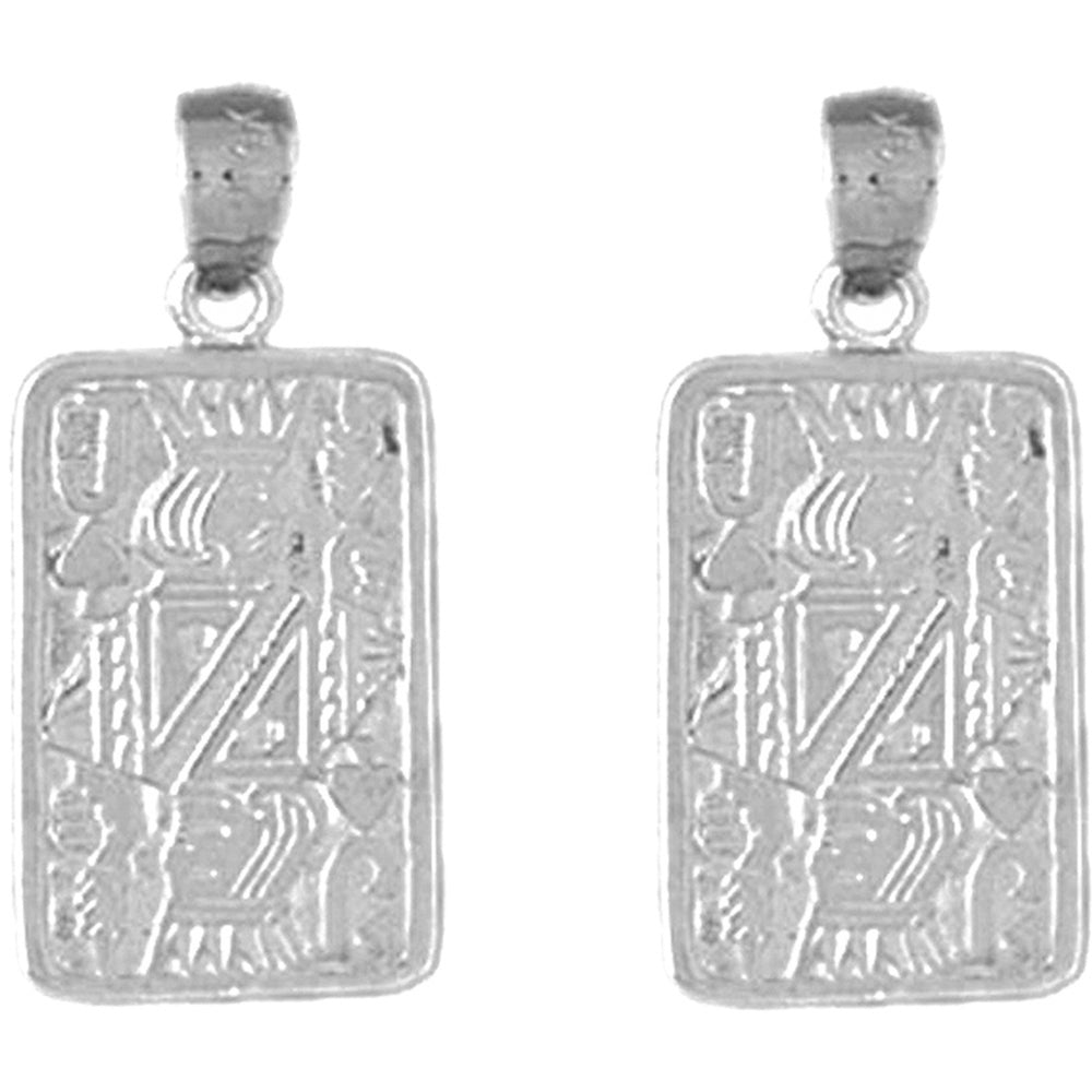 Sterling Silver 24mm Playing Cards, Queen Of Hearts Earrings
