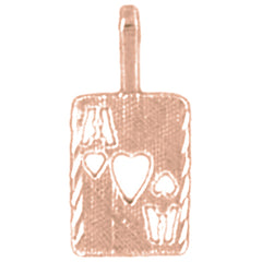 14K or 18K Gold Playing Cards, Ace Of Hearts Pendant