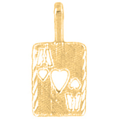 14K or 18K Gold Playing Cards, Ace Of Hearts Pendant