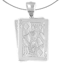 Naipes de oro de 10K, 14K o 18K, colgante 21, as y rey de diamantes