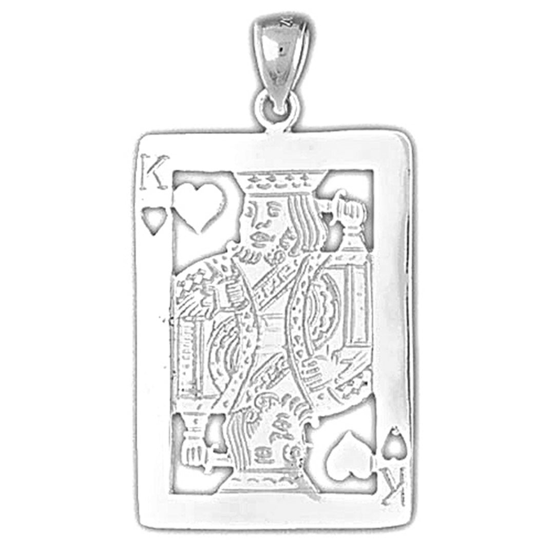 10K, 14K or 18K Gold Playing Cards, King Of Hearts Pendant