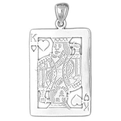 10K, 14K or 18K Gold Playing Cards, King Of Hearts Pendant