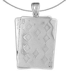 10K, 14K or 18K Gold Playing Cards, 21, Ace And Queen Pendant