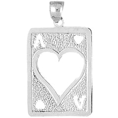 10K, 14K or 18K Gold Playing Cards, Ace Of Hearts Pendant