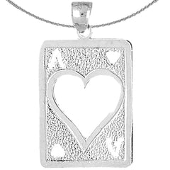 10K, 14K or 18K Gold Playing Cards, Ace Of Hearts Pendant
